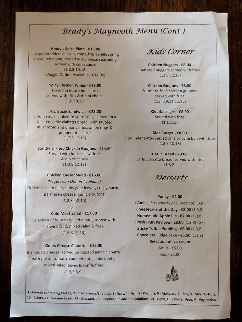 Menu_Brady's Clockhouse_Kilcock_image_4