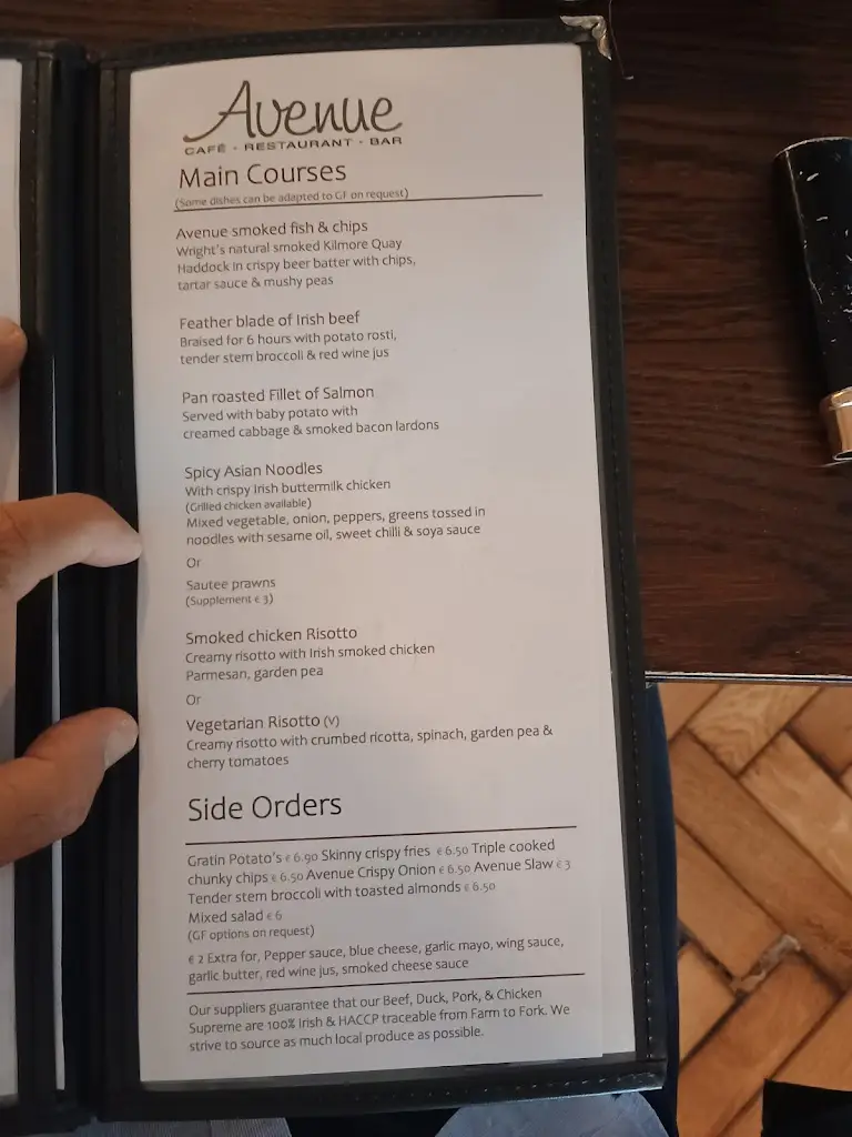 Menu_Avenue Cafe, Restaurant & Bar_Kilcock_image_1