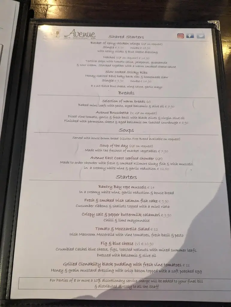 Menu_Avenue Cafe, Restaurant & Bar_Kilcock_image_2