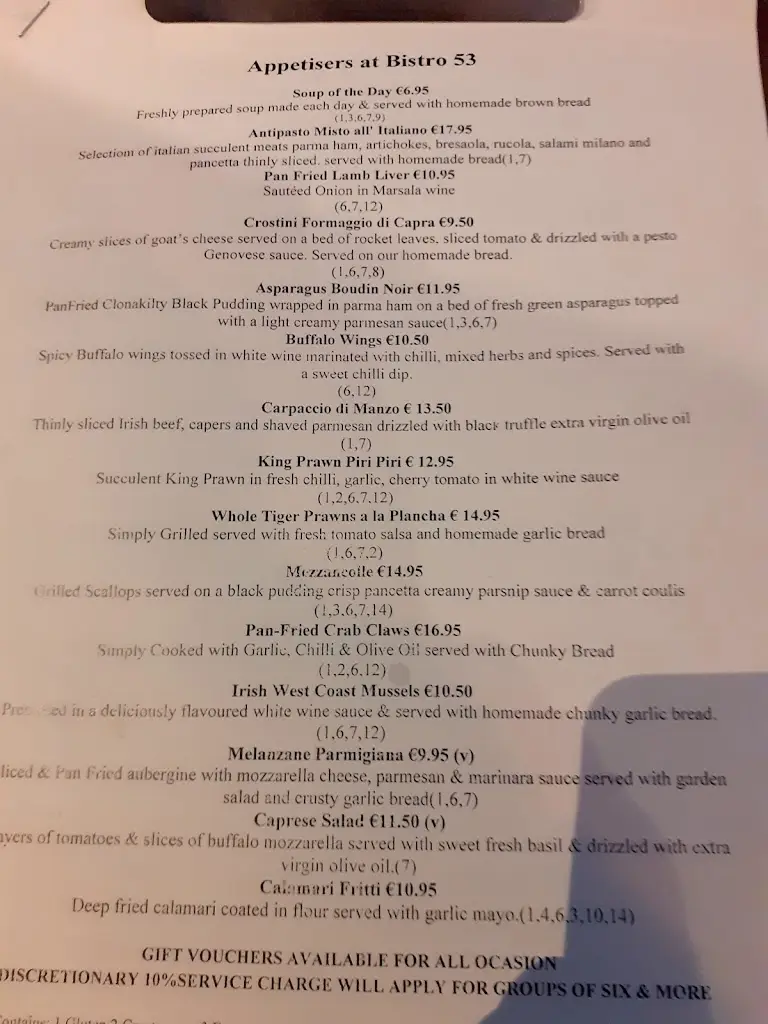 Menu_Bistro 53 Maynooth_Kilcock_image_2