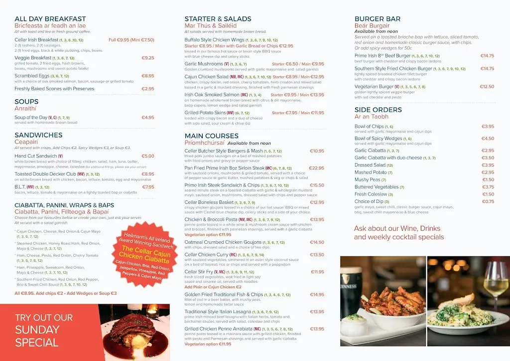 Menu_The Cellar_County Galway_image_1