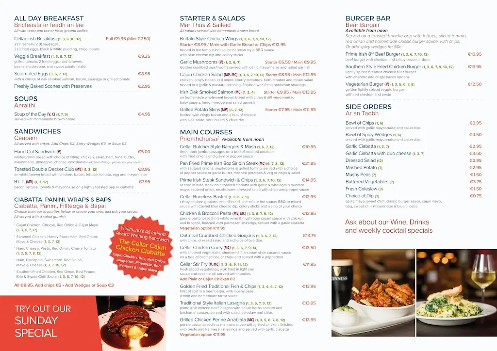 Menu_The Cellar_County Galway_image_2