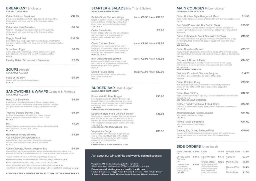 Menu_The Cellar_County Galway_image_3