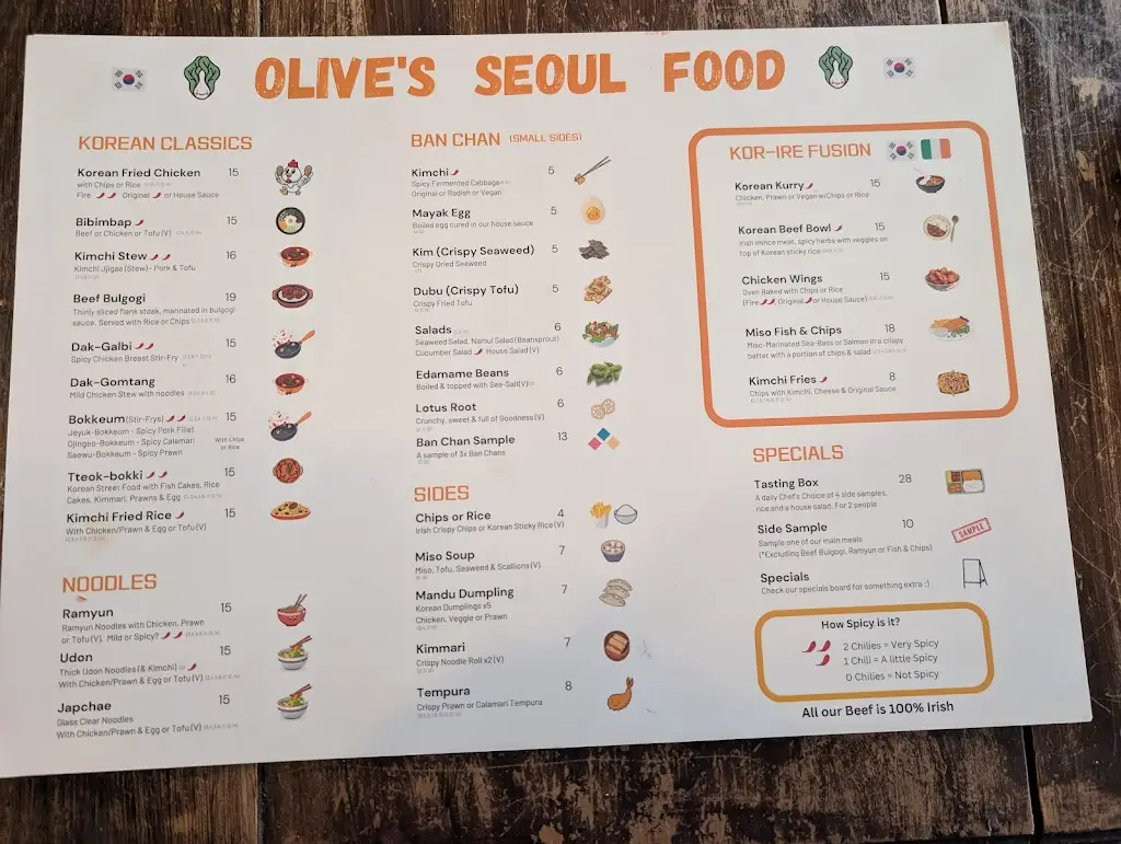 Menu_Olive's Seoul Food_Claremorris_imagen_1