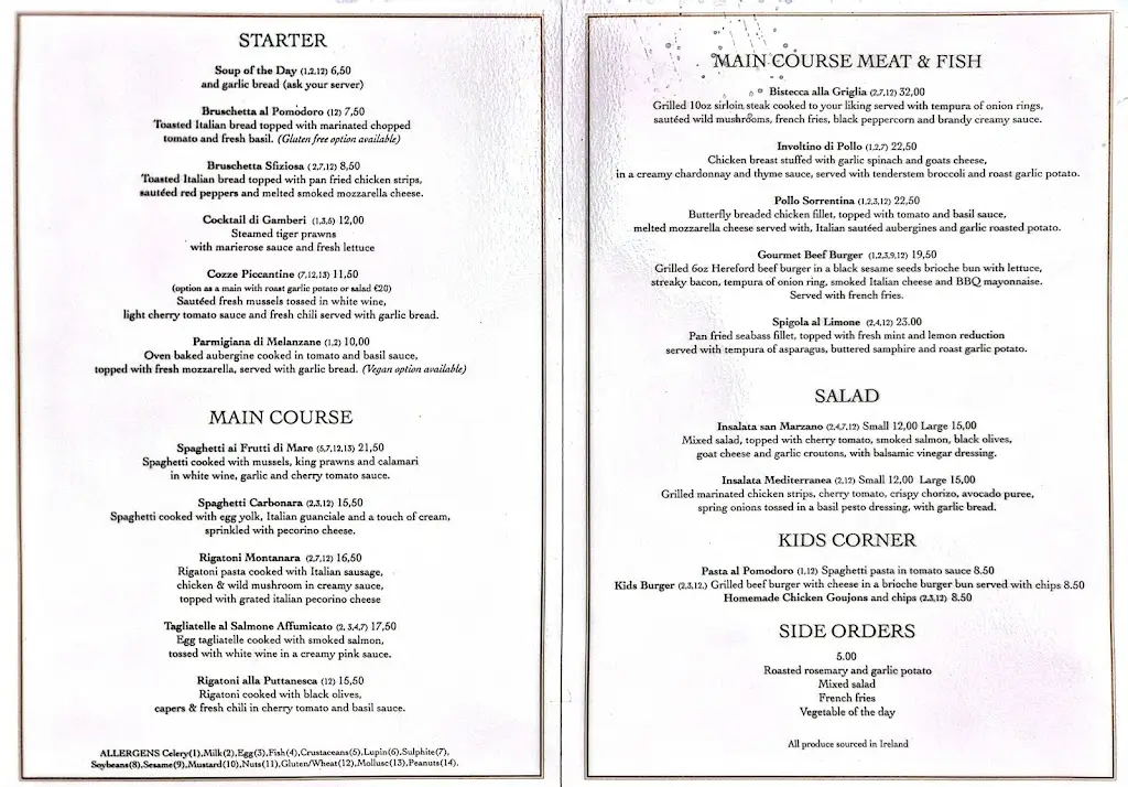 Menu_Sorrento Restaurant & Cafe_Lanesborough_image_1
