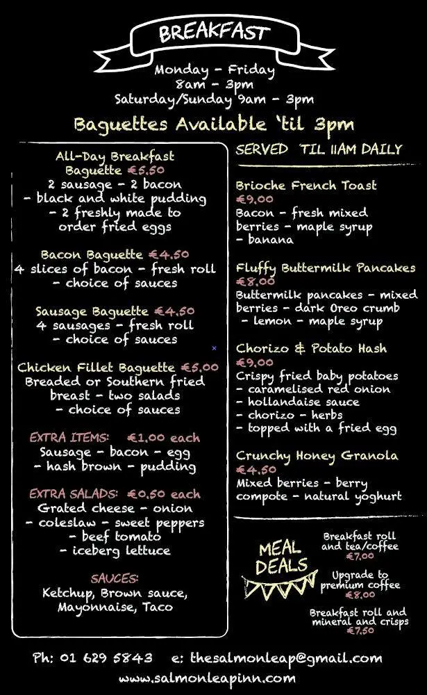 Menu_The Salmon Leap Inn_Leixlip_image_1