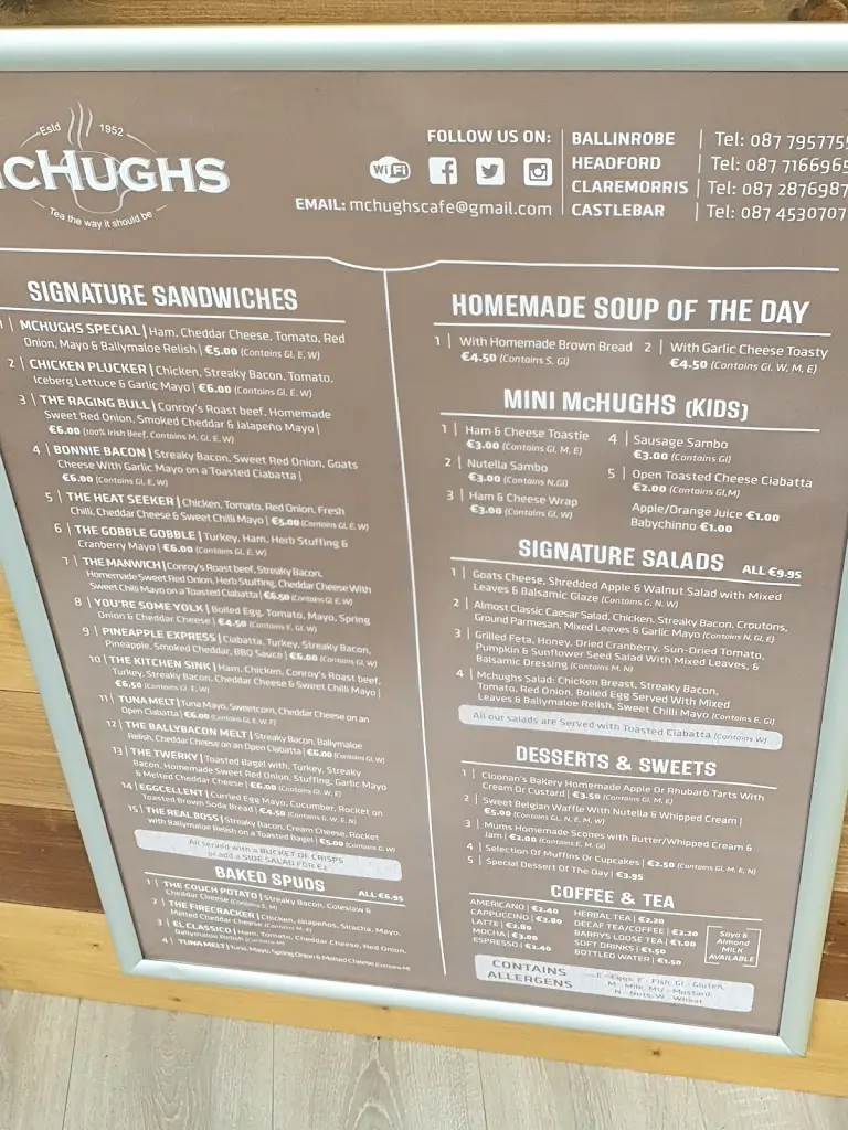 Menu_McHugh's Cafe_Claremorris_image_2