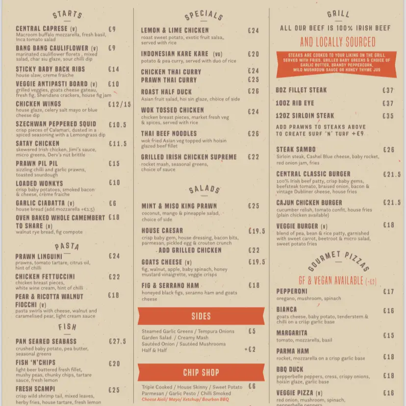 Menü_The Central Navan_Navan_Bild_2