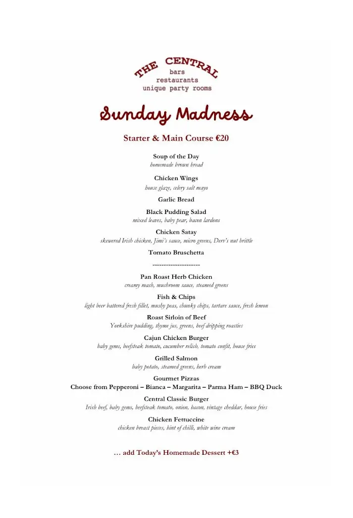 Menü_The Central Navan_Navan_Bild_3