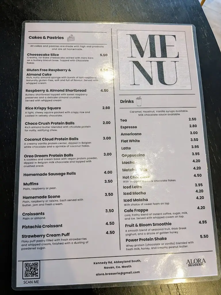 Menu_ALORA Brasserie_Navan_image_1