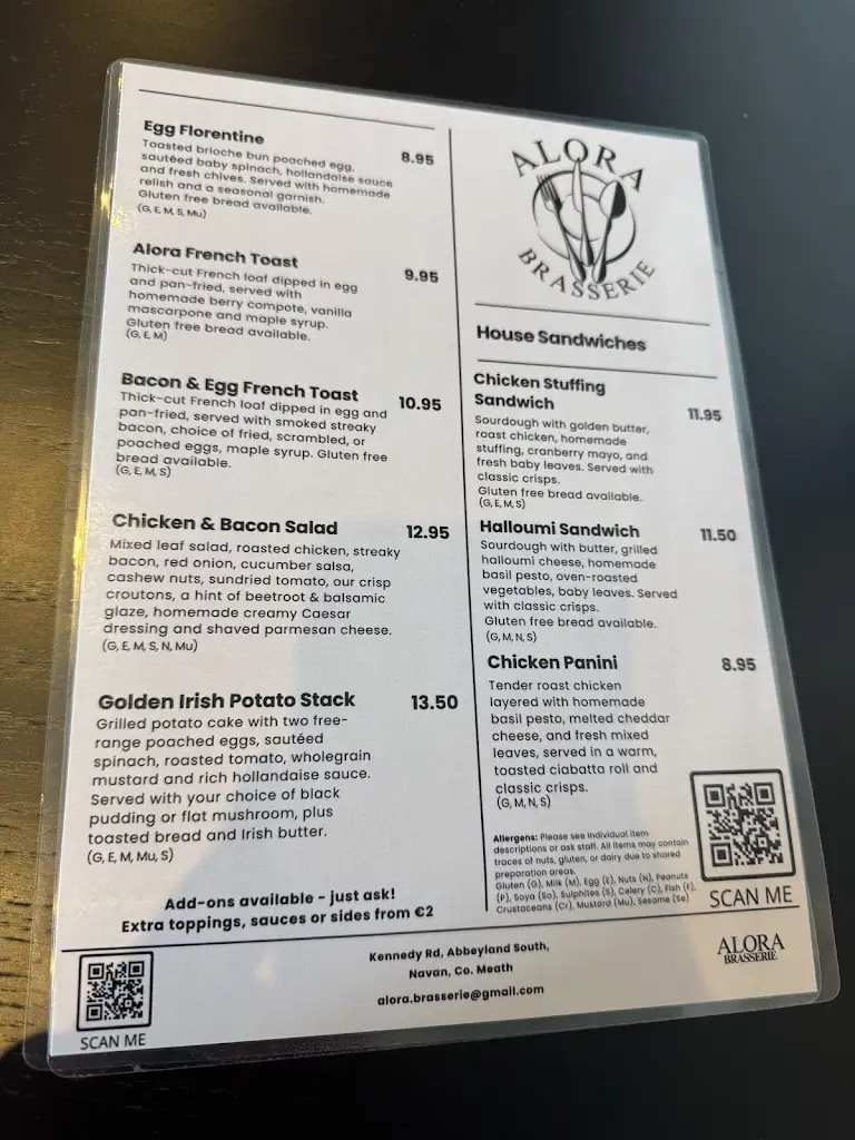 Menu_ALORA Brasserie_Navan_image_3