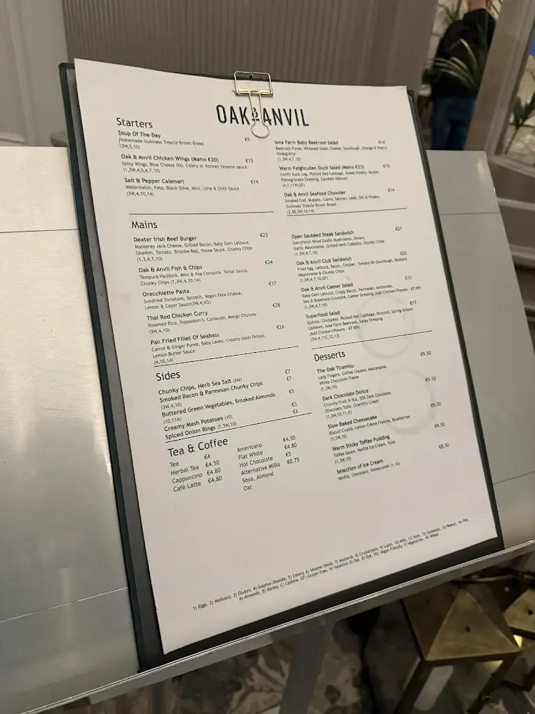 Menu_Oak & Anvil_Old Kilcullen_imagen_2