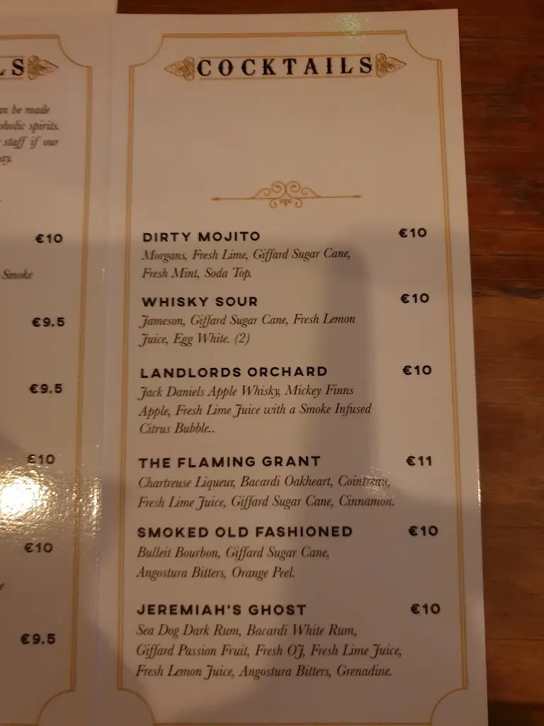 Menu_Jeremiah Grant Bar & Eatery_Portlaoise_image_2