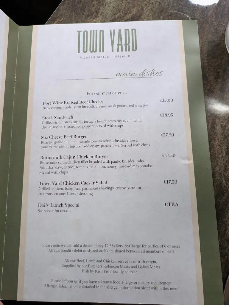 Menu_Town Yard Modern Bistro_Malahide_imagen_3