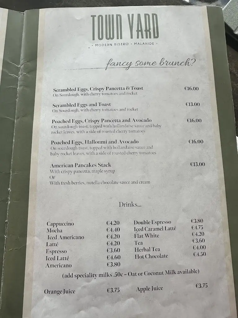 Menu_Town Yard Modern Bistro_Malahide_imagen_4