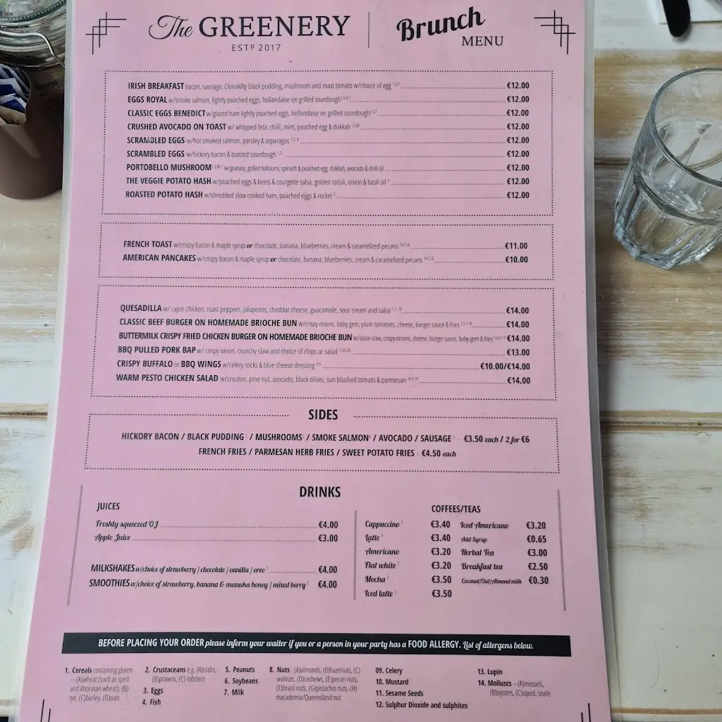 Menu_The Greenery Malahide_Malahide_immagine_4