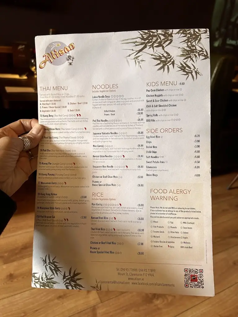 Menu_Alisan Oriental Restaurant_Claremorris_image_3
