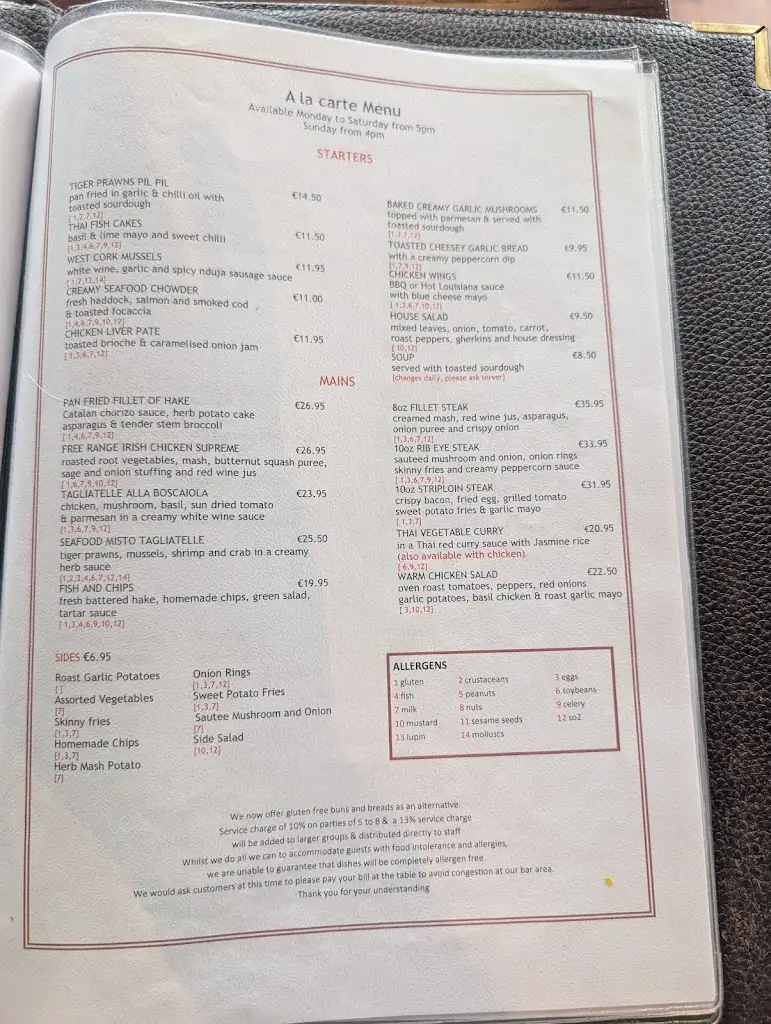 Menu_McGoverns Restaurant_Malahide_imagen_1