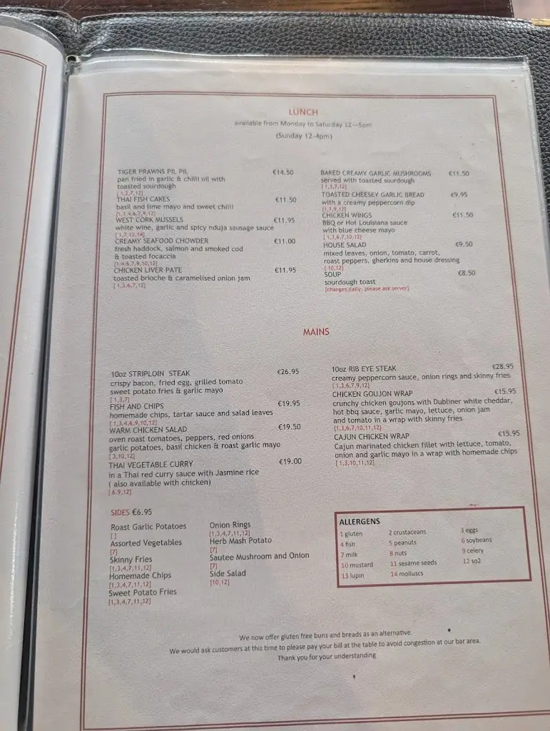 Menu_McGoverns Restaurant_Malahide_imagen_3