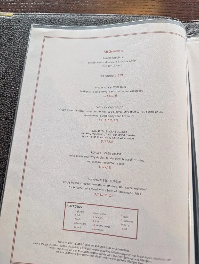Menu_McGoverns Restaurant_Malahide_imagen_4