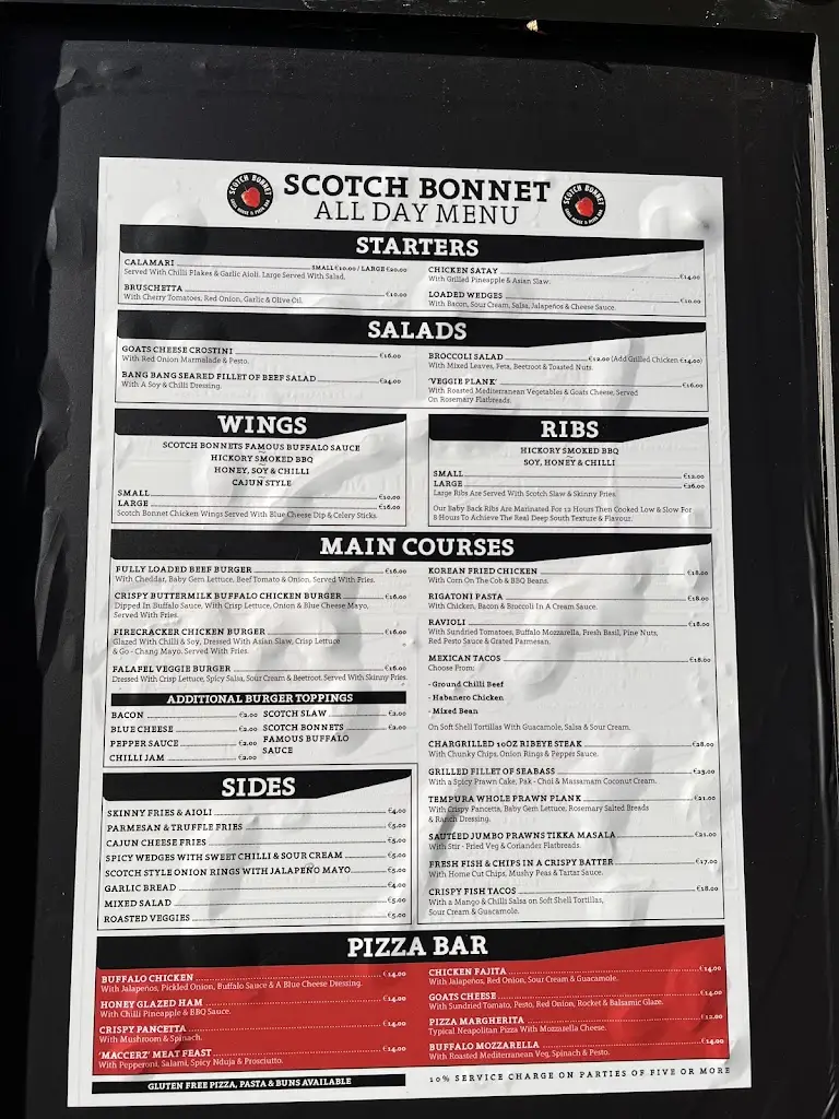 Menu_Scotch Bonnet Grill House & Pizza Bar_Malahide_imagen_3