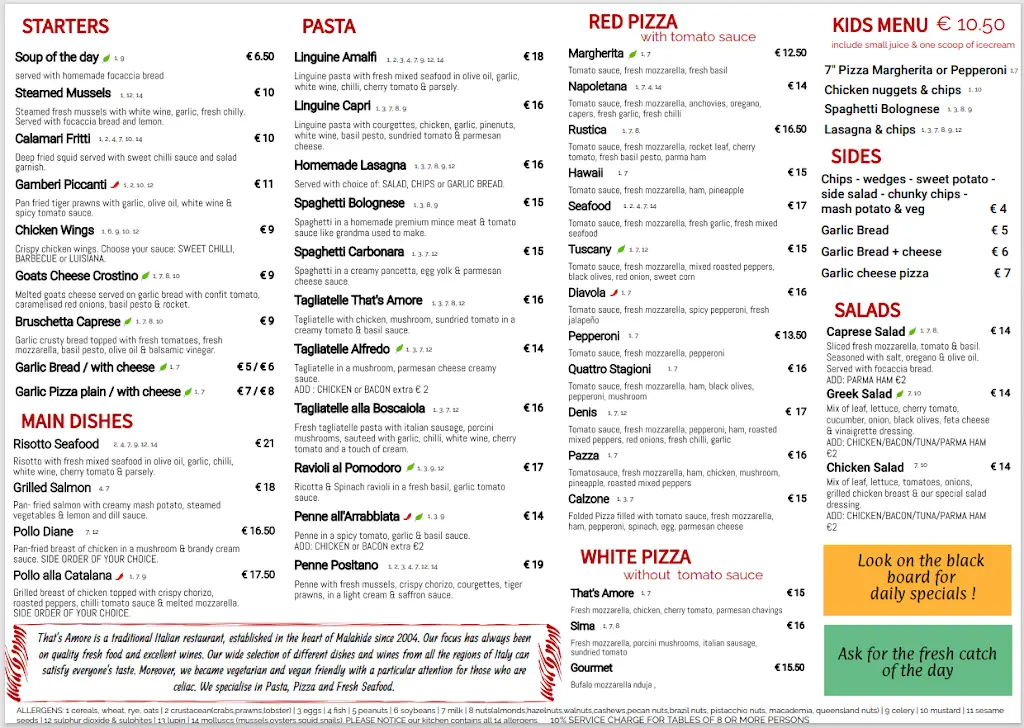 Menu_That's Amore - Malahide_Malahide_image_1