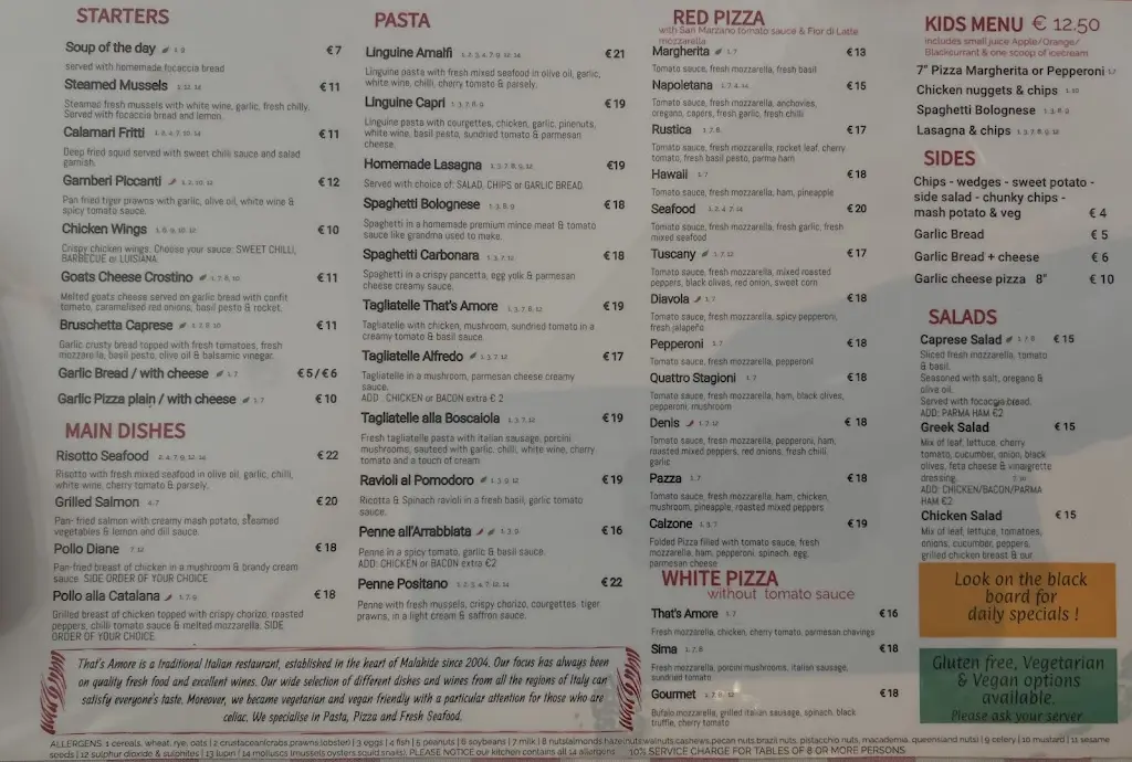 Menu_That's Amore - Malahide_Malahide_image_3