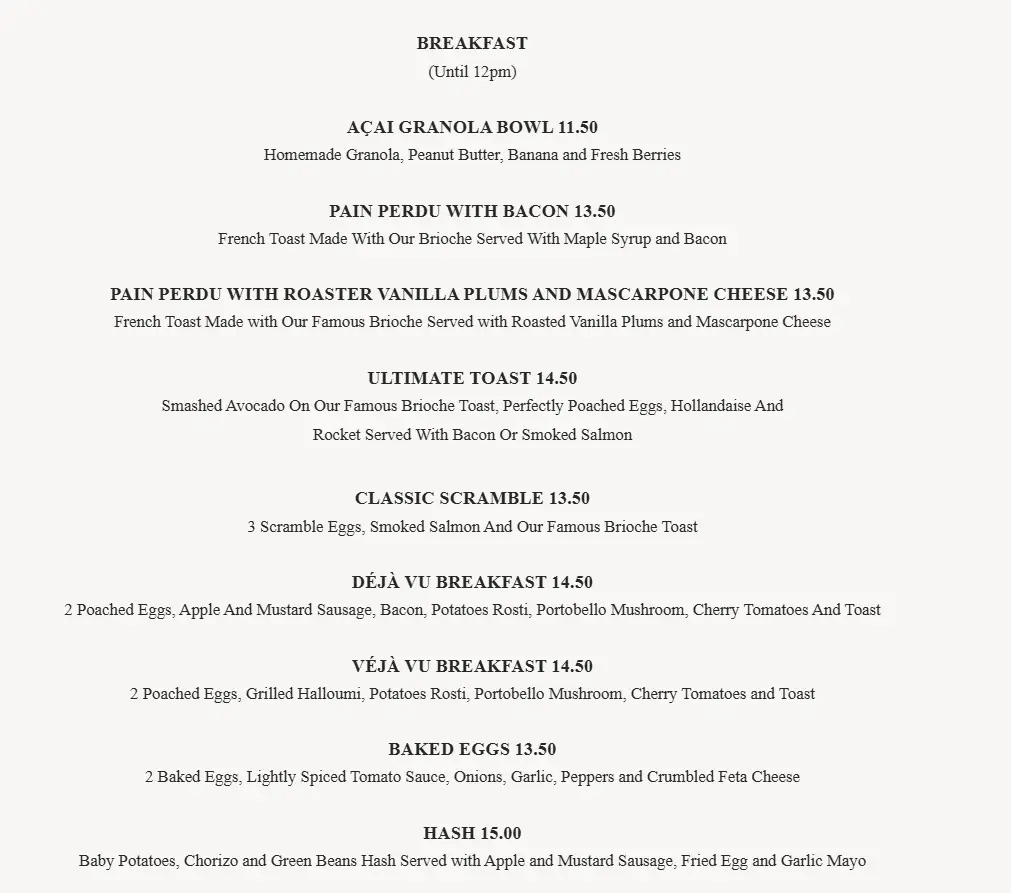 Menü_Déjà Vu_Malahide_Bild_1