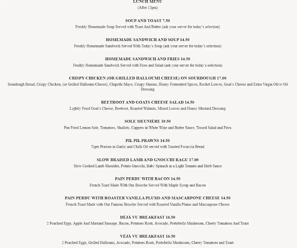 Menü_Déjà Vu_Malahide_Bild_2