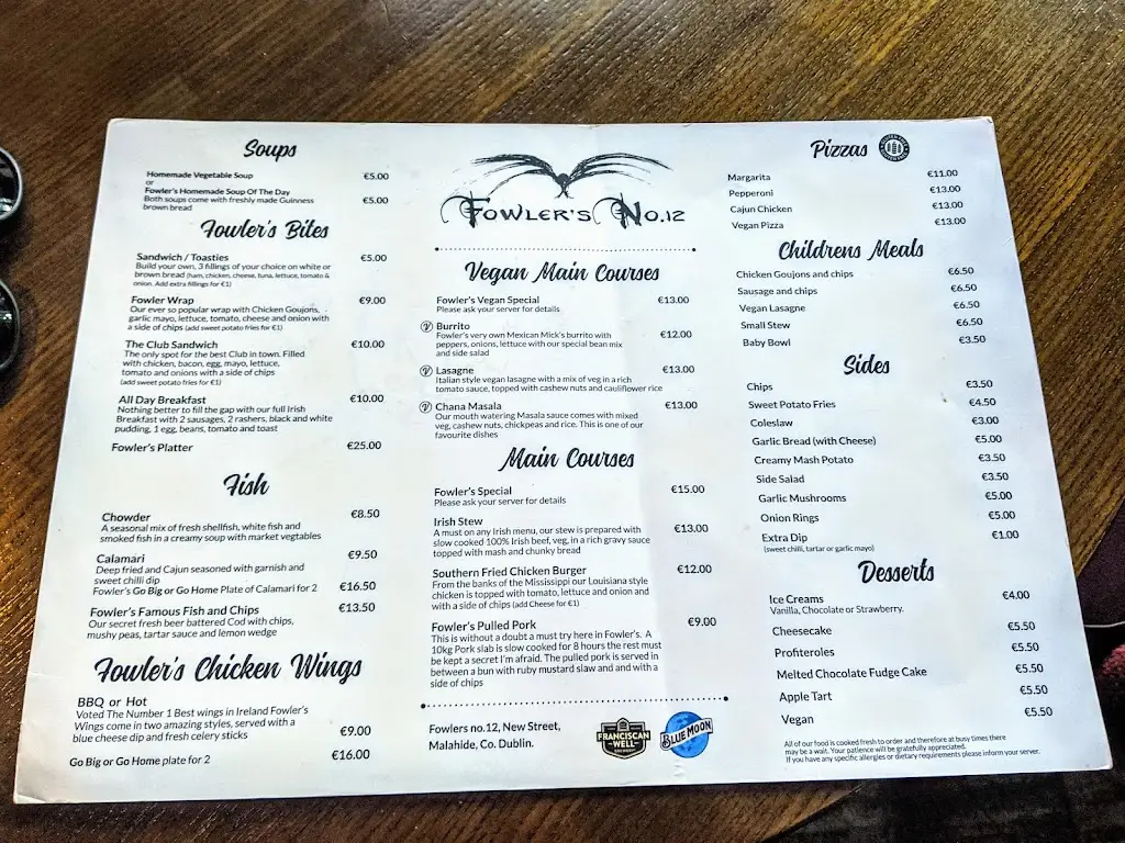 Menu_Fowler’s Malahide_Malahide_image_4