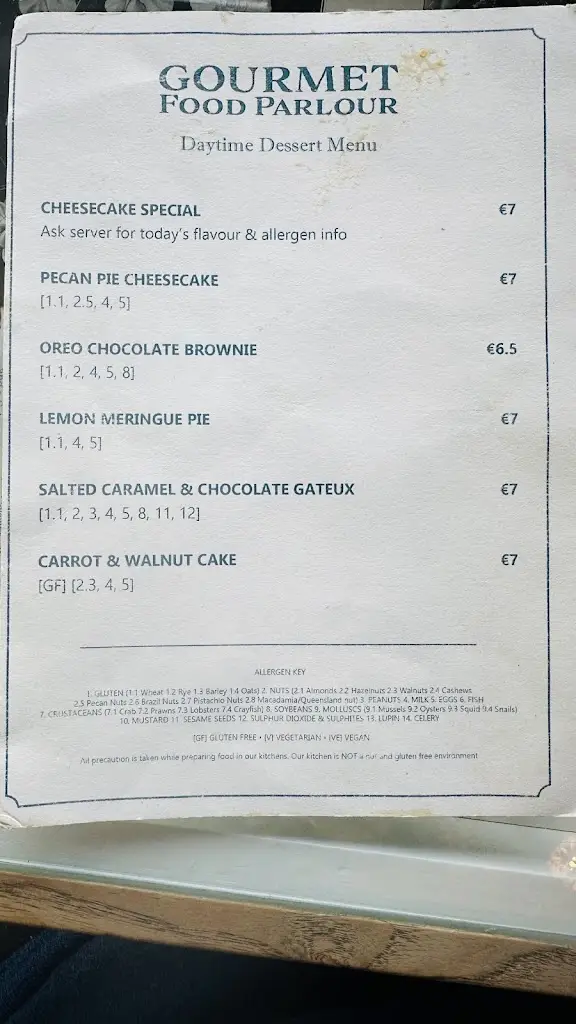 Menu_Gourmet Food Parlour - Malahide_Malahide_image_1