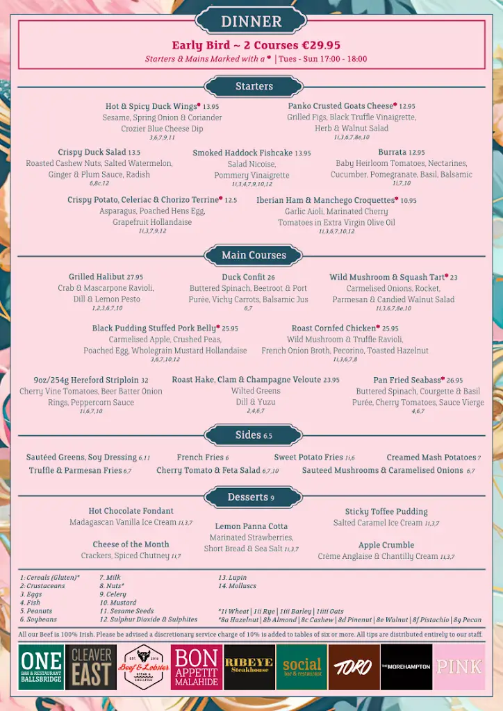 Menü_Bon Appetit_Malahide_Bild_2