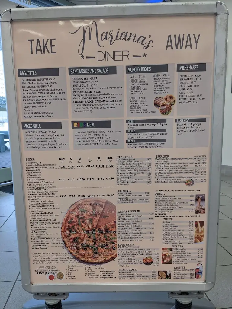 Menu_Mariana’s Diner_Mountrath_image_1