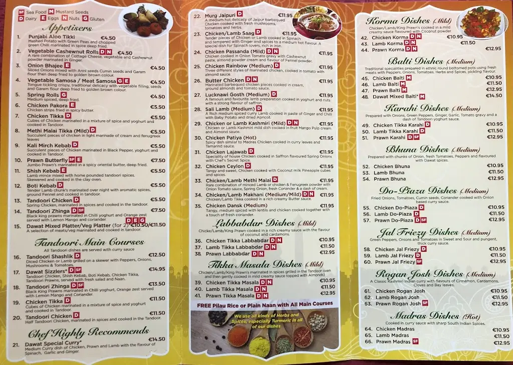 Menu_Dawat Indian Restaurant Mayo_Claremorris_image_2
