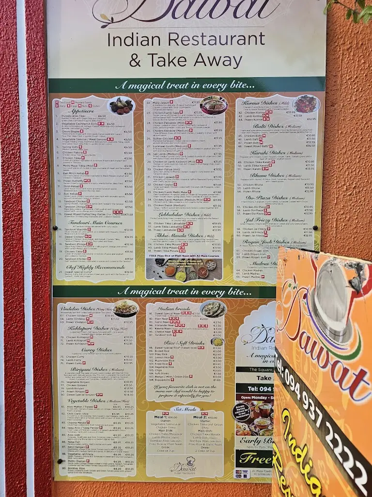 Menu_Dawat Indian Restaurant Mayo_Claremorris_image_4