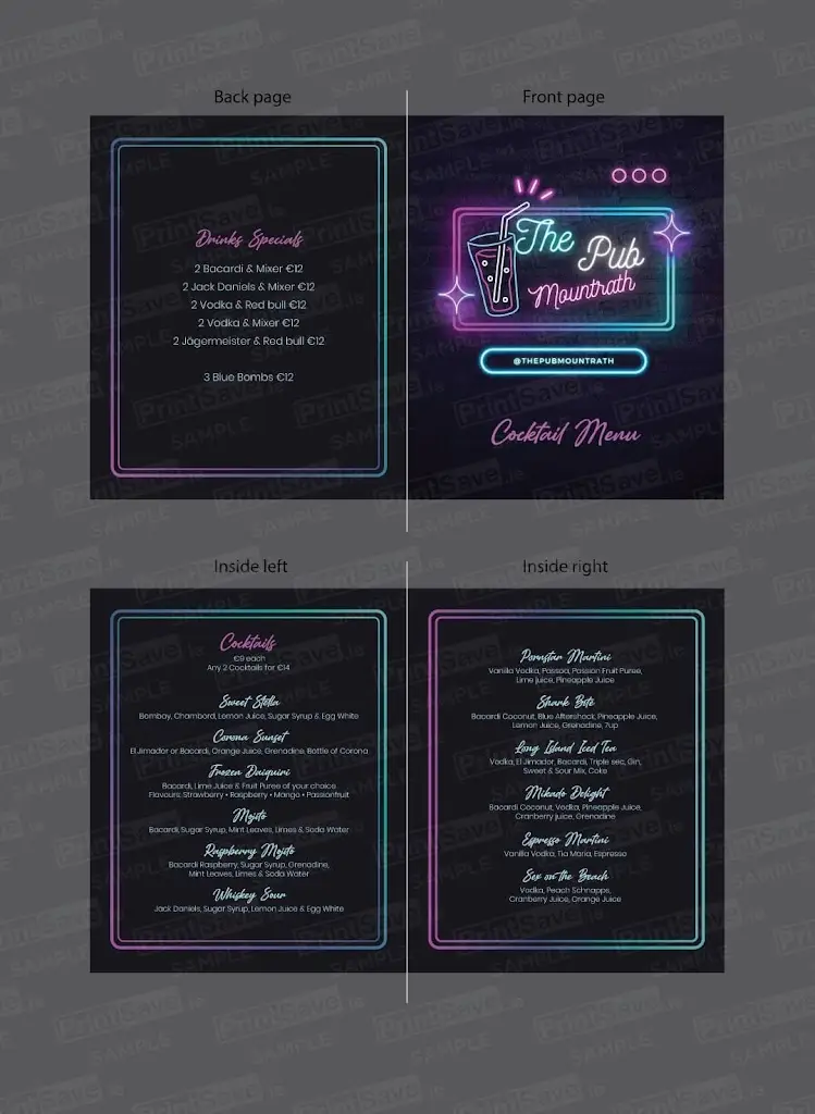 Menü_The Pub, Mountrath_Mountrath_Bild_1