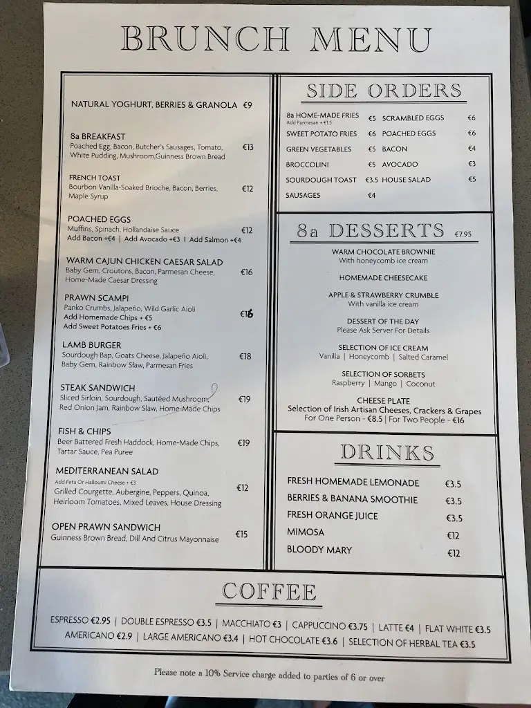 Menu_8a Brasserie_Monkstown_image_1