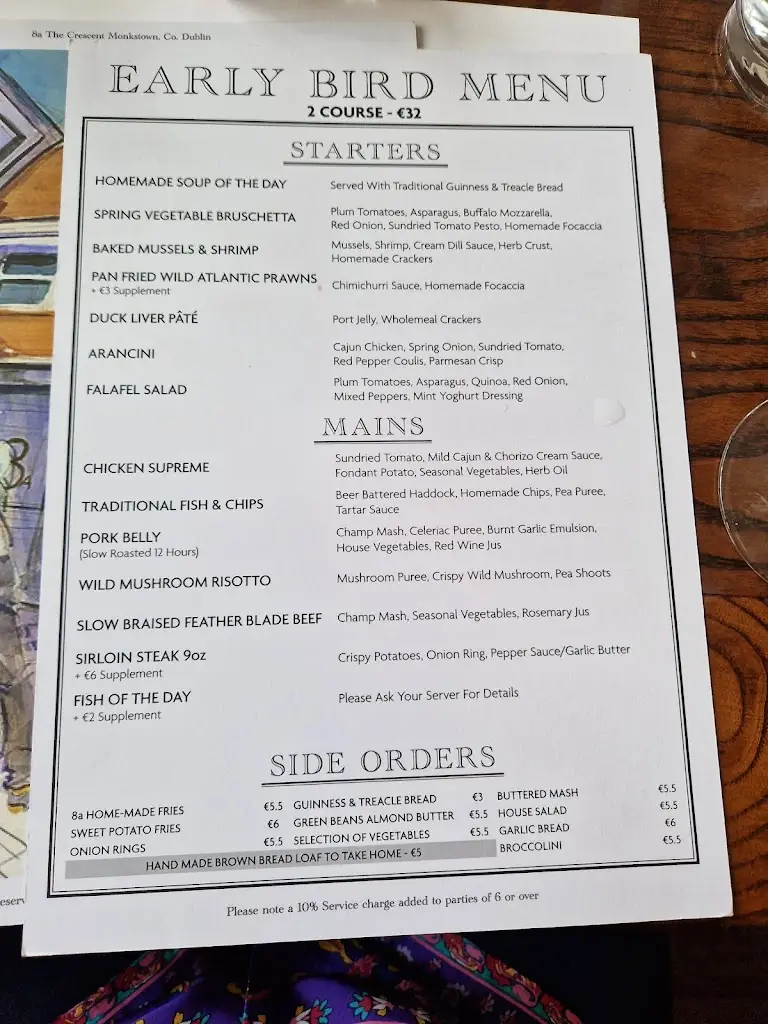 Menu_8a Brasserie_Monkstown_image_2