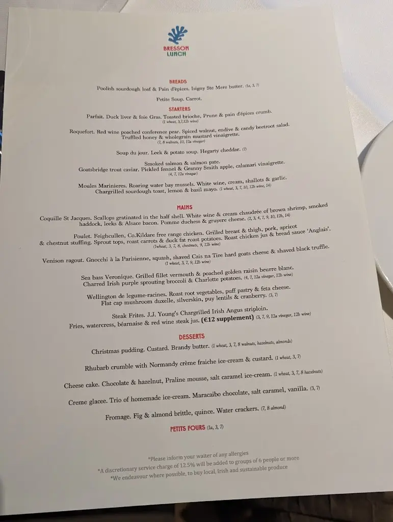 Menu_Bresson - Fine Dining Restaurant_Monkstown_image_1