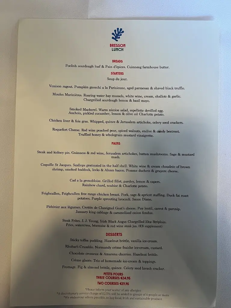 Menu_Bresson - Fine Dining Restaurant_Monkstown_image_2