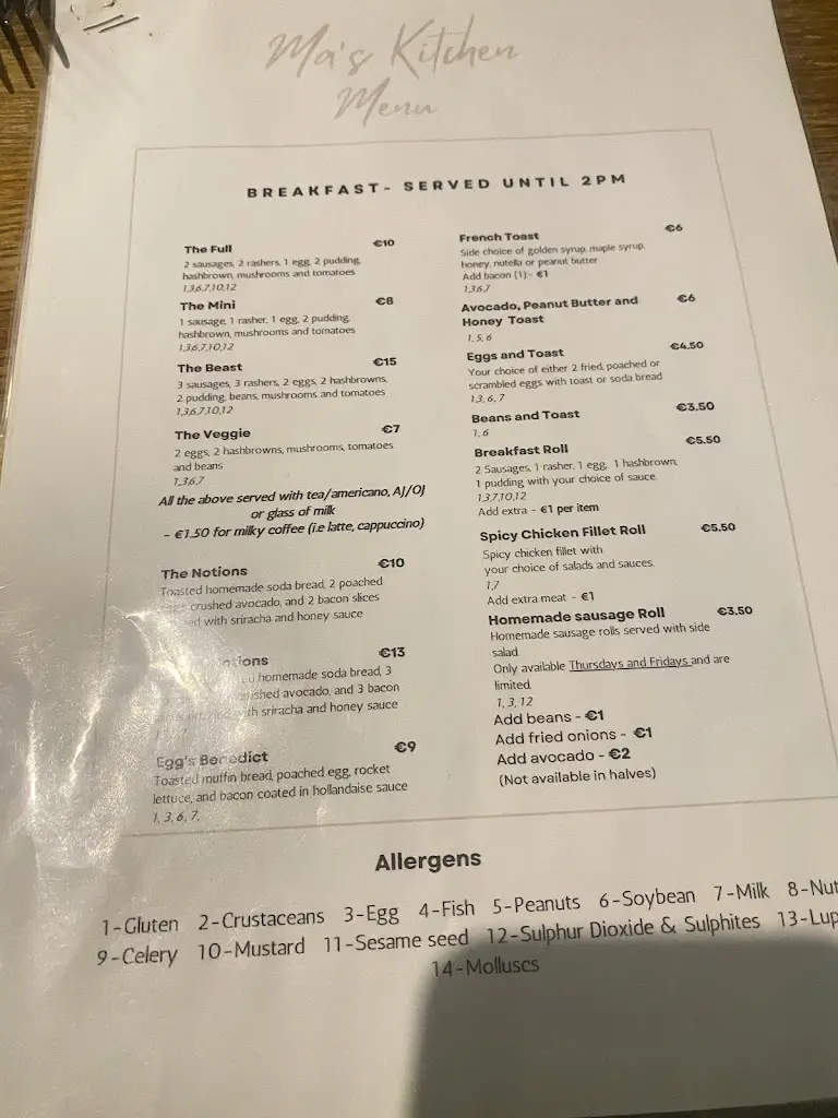 Menu_Ma's Kitchen_Rathangan_image_1