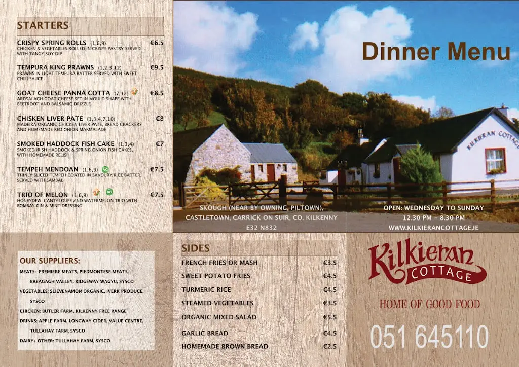 Menu_Kilkieran Cottage_Piltown_immagine_4