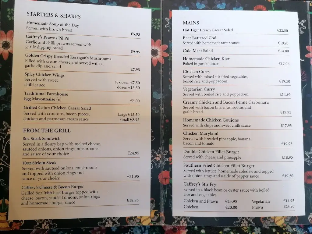 Menu_Caffrey's Bar & Restaurant_Oldcastle_image_3
