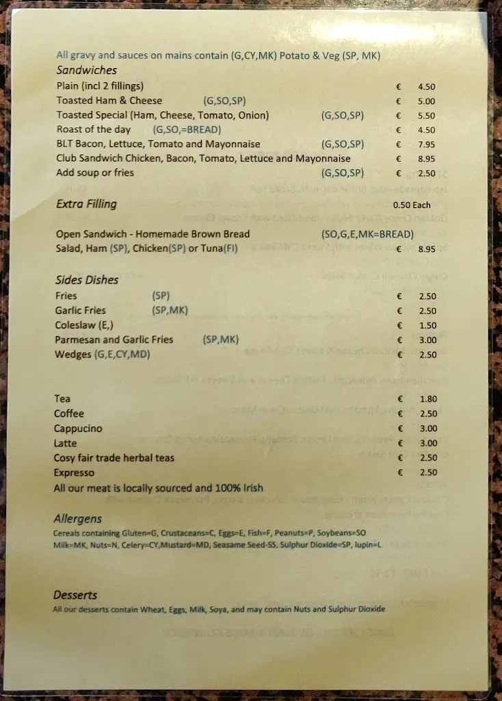 Menu_Caffrey's Bar & Restaurant_Oldcastle_image_4