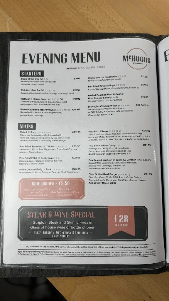 Menu_McHughs of Raheny - Neighbourhood Restaurant_Raheny_image_3