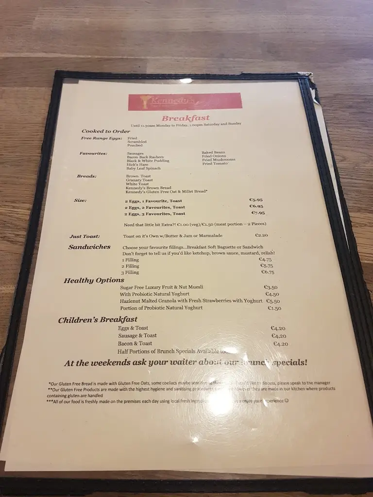 Menu_Kennedy's Food Store Raheny_Raheny_image_2