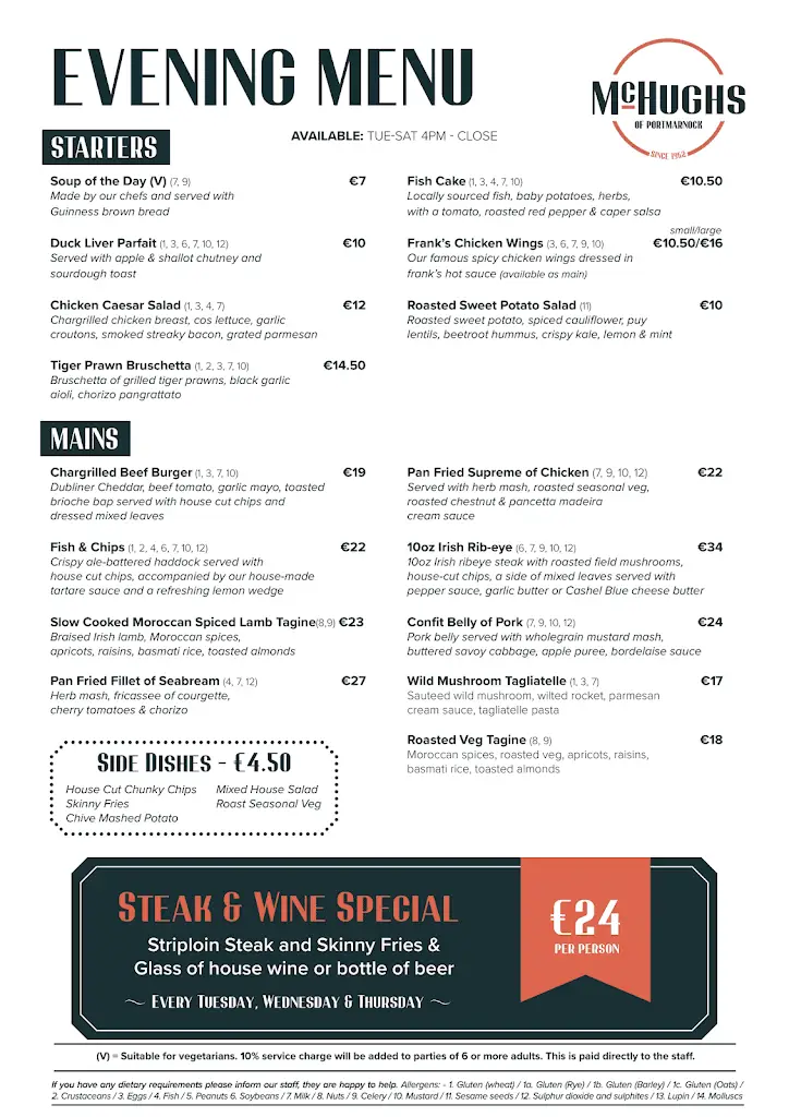 Menu_McHughs of Portmarnock - Neighbourhood Restaurant_Portmarnock_imagen_4