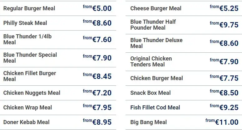 Menu_Blue Thunder_Claremorris_image_2