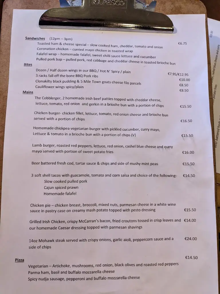 Menu_The Merry Cobbler_Ringsend_image_3