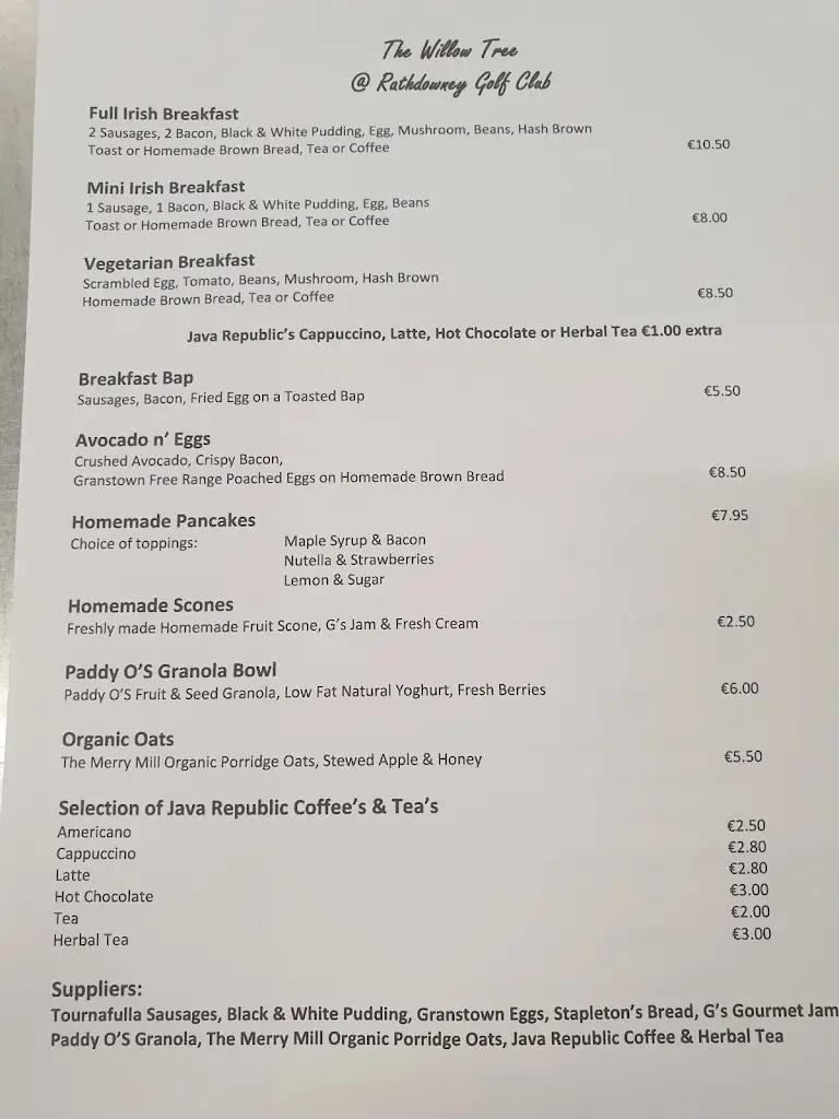 Menu_The Willow Tree @ Rathdowney Golf Club_Rathdowney_image_3